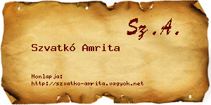 Szvatkó Amrita névjegykártya